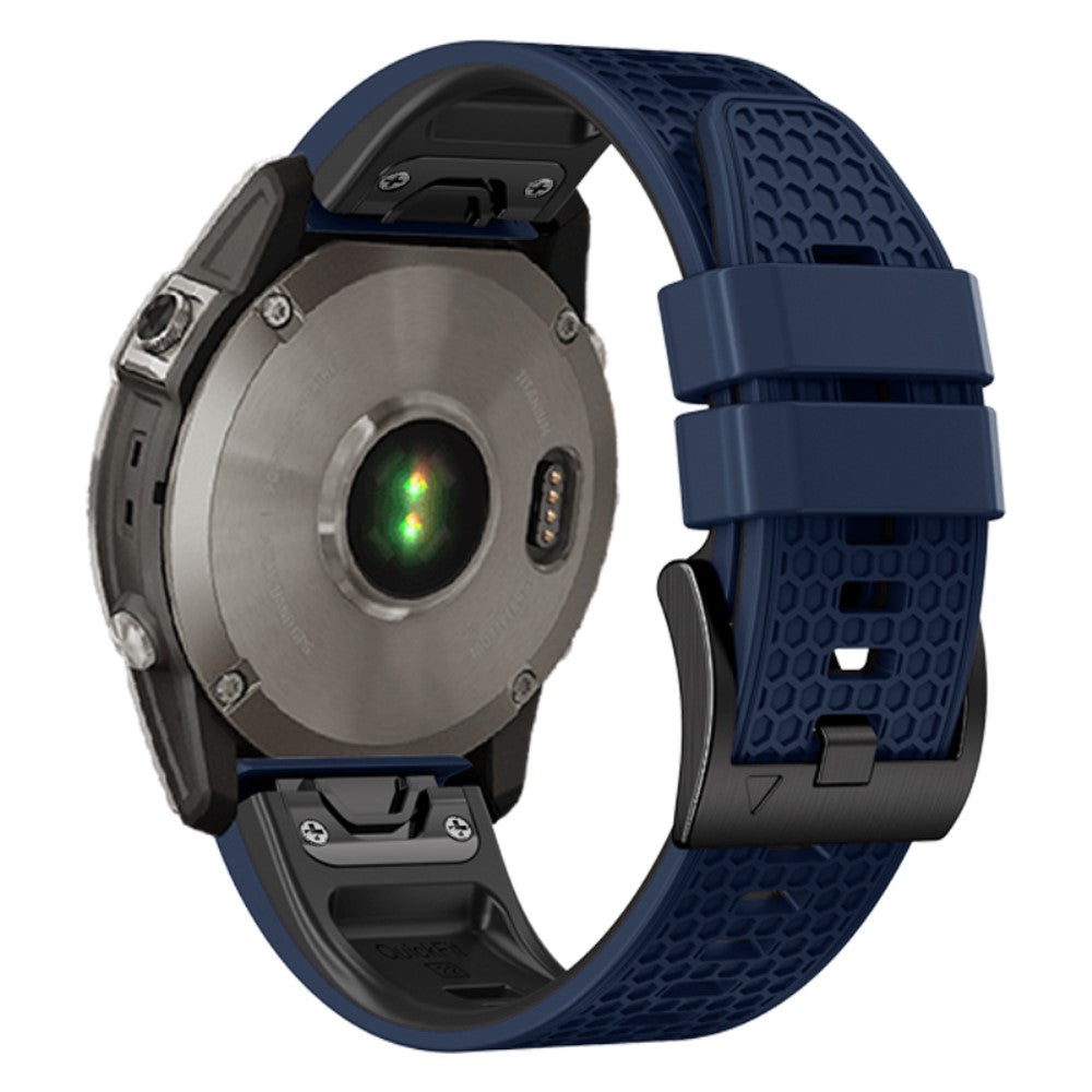 26mm dual-color dot texture silicone strap for Garmin Watch - Sapphire+Black#serie_3