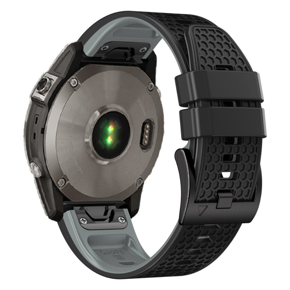 26mm dual-color dot texture silicone strap for Garmin Watch - Black+Grey#serie_6