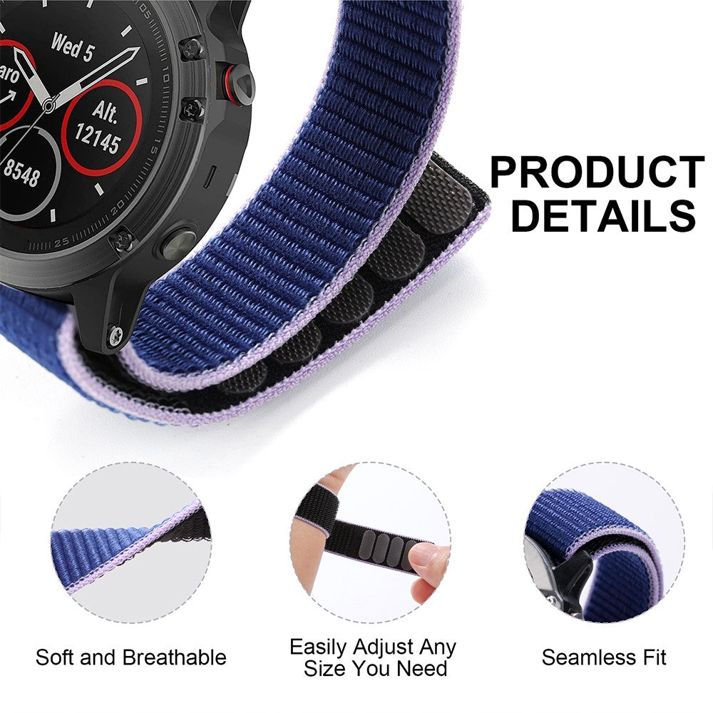 Vildt Sejt Nylon Universal Rem passer til Smartwatch - Lilla#serie_2