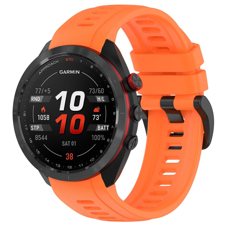 Metal Og Silikone Universal Rem passer til Garmin Approach S70 (47mm) / Garmin Approach S70 Series - Orange#serie_9