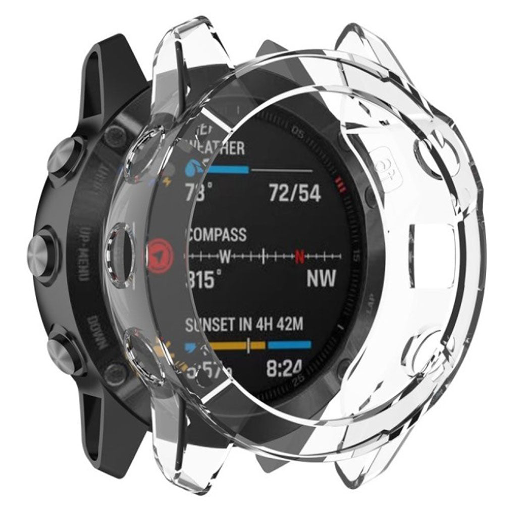 Mega Fint Garmin Fenix 6 Pro Silikone Cover - Gennemsigtig#serie_2