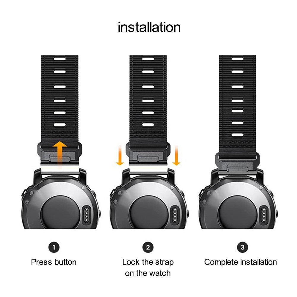 Nylon strap for Amazfit / Garmin and Coros watch - Black#serie_2