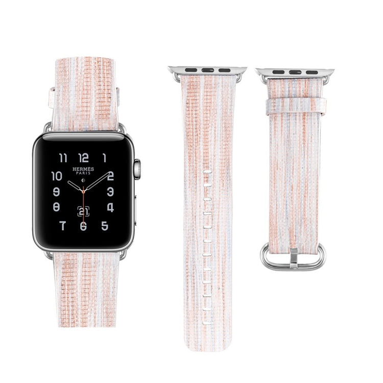 Helt vildt smuk Apple Watch Series 1-3 42mm Ægte læder Rem - Flerfarvet#serie_8