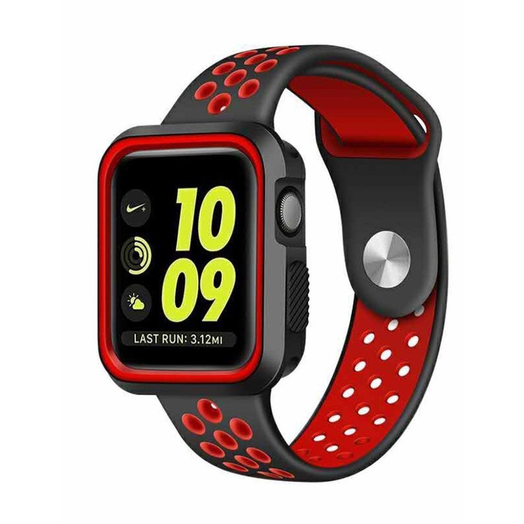 Super pænt Apple Watch Series 1-3 42mm Silikone Rem - Rød#serie_2