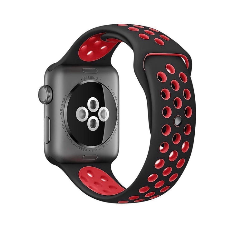 Super pænt Apple Watch Series 1-3 42mm Silikone Rem - Rød#serie_2