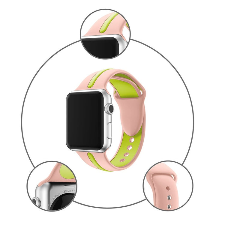 Fed Apple Watch Series 1-3 38mm Silikone Rem - Grøn#serie_13