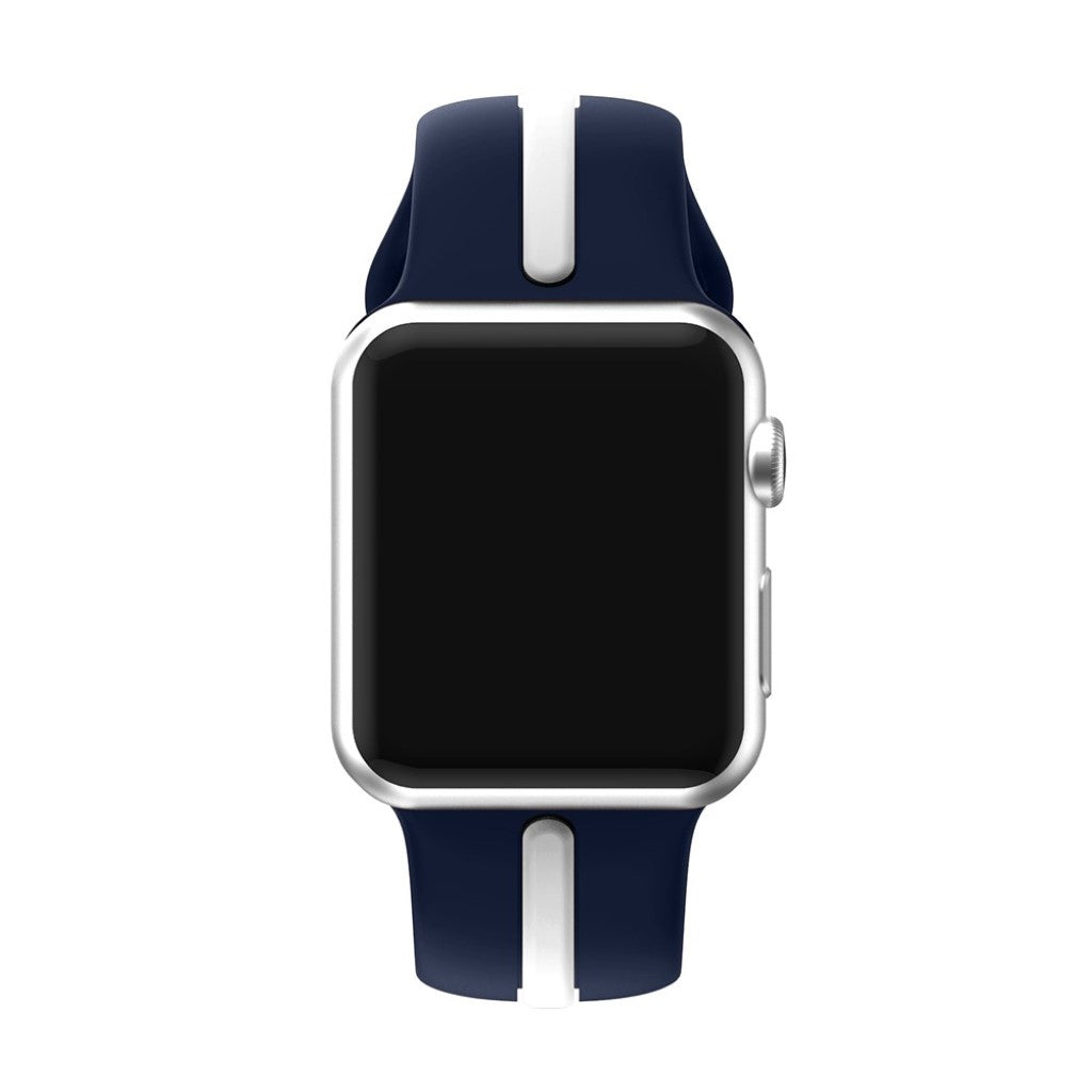 Fed Apple Watch Series 1-3 38mm Silikone Rem - Blå#serie_3