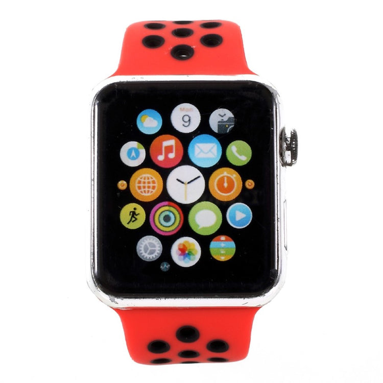 Helt vildt pænt Apple Watch Series 1-3 38mm Silikone Rem - Rød#serie_5