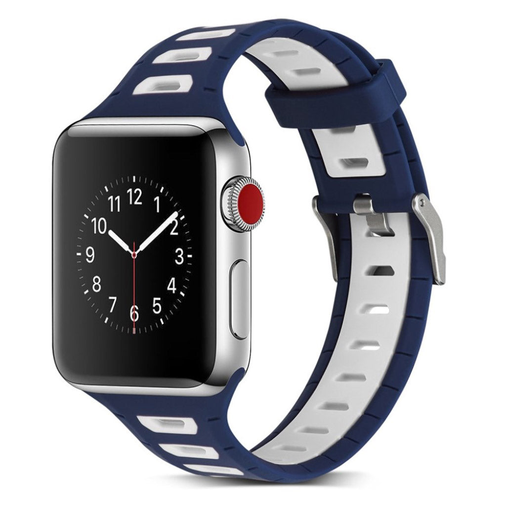 Meget smuk Apple Watch Series 1-3 38mm Silikone Rem - Hvid#serie_2