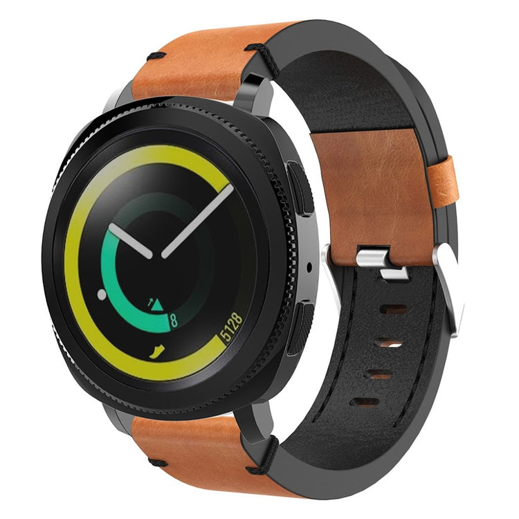 Fortrinligt Samsung Gear Sport Ægte læder Rem - Brun#serie_1