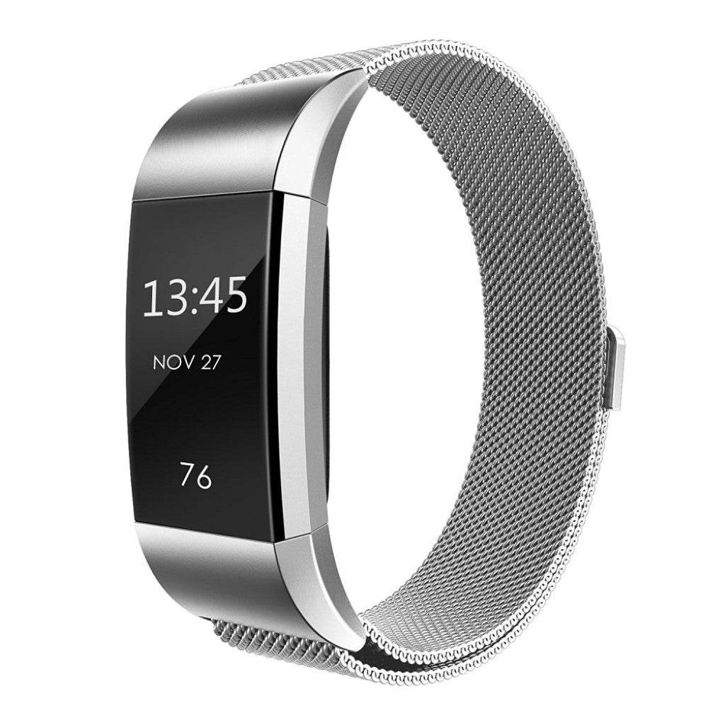 Super kønt Fitbit Charge 2 Metal Rem - Sølv#serie_2