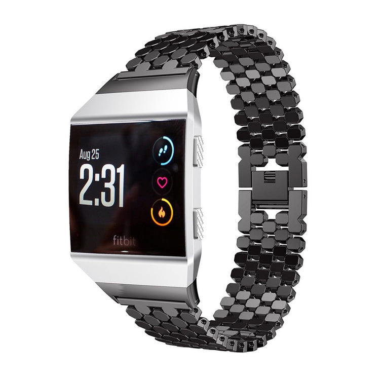 Helt vildt hårdfør Fitbit Ionic Metal Rem - Sort#serie_4