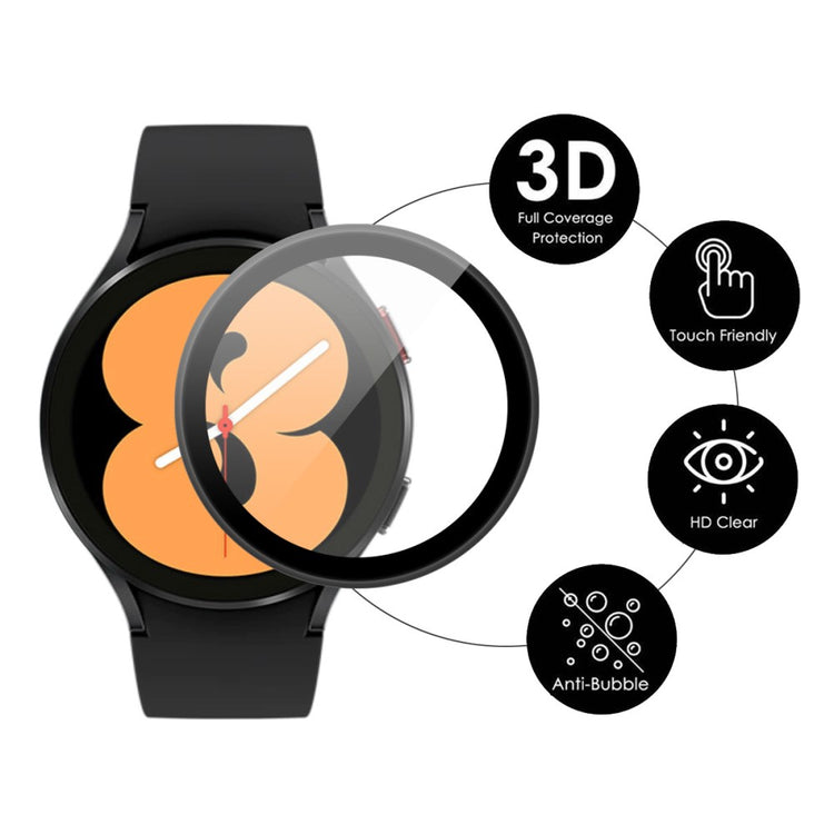 Samsung Galaxy Watch 4 (44mm) Hærdet Glas  3D Kurvet Skærmbeskytter - Gennemsigtig#serie_573