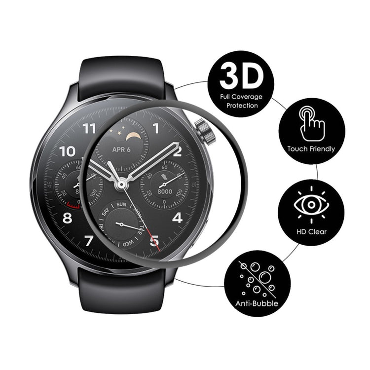2stk Xiaomi Watch S1 Pro Plastik og Glas  HD Skærmbeskytter - Gennemsigtig#serie_340
