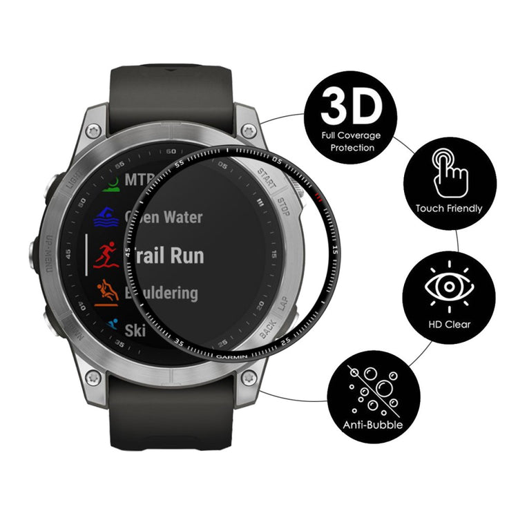 Garmin Fenix 7 Plastik  3D Kurvet Skærmbeskytter - Gennemsigtig#serie_166