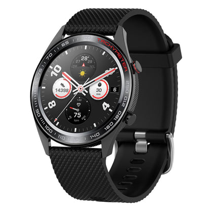 Huawei Watch GT / Samsung Galaxy Watch 46mm rhombus texture silicone watch band - Black#serie_1