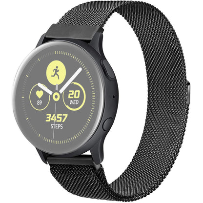 22mm Universal JLT milanese stainless steel watch strap - Black#serie_3