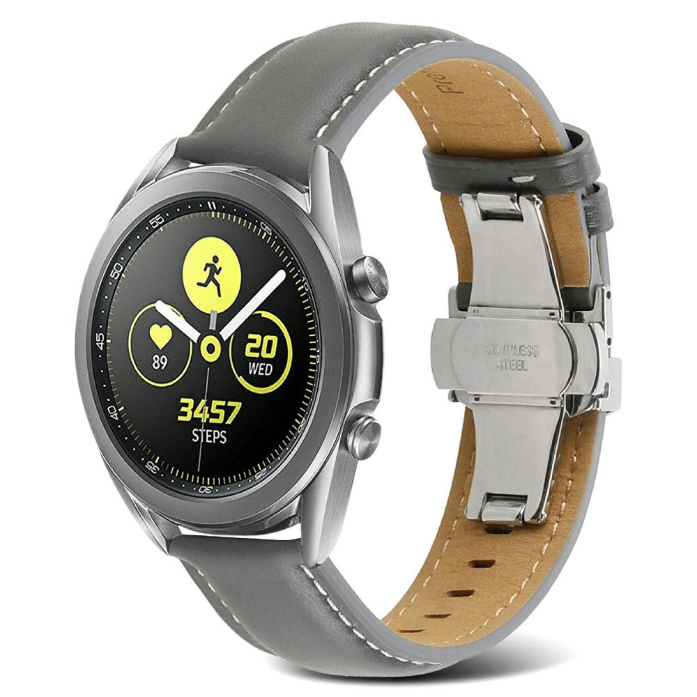 22mm Universal elegant genuine leather watch strap - Light Grey#serie_3