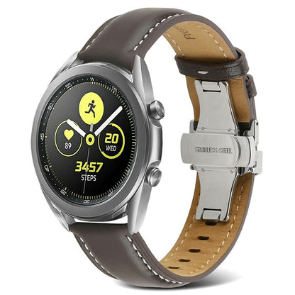 22mm Universal elegant genuine leather watch strap - Coffee#serie_8