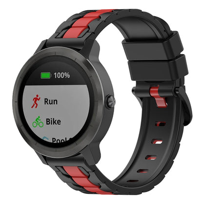 Dual color silicone watch strap for Garmin and Samsung watch - Black / Red#serie_1