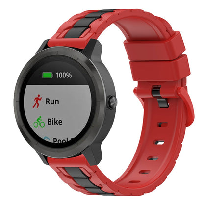 Dual color silicone watch strap for Garmin and Samsung watch - Red / Black#serie_6