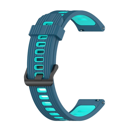 20mm Universal dual color stripe style watch strap - Blue / Teal#serie_8