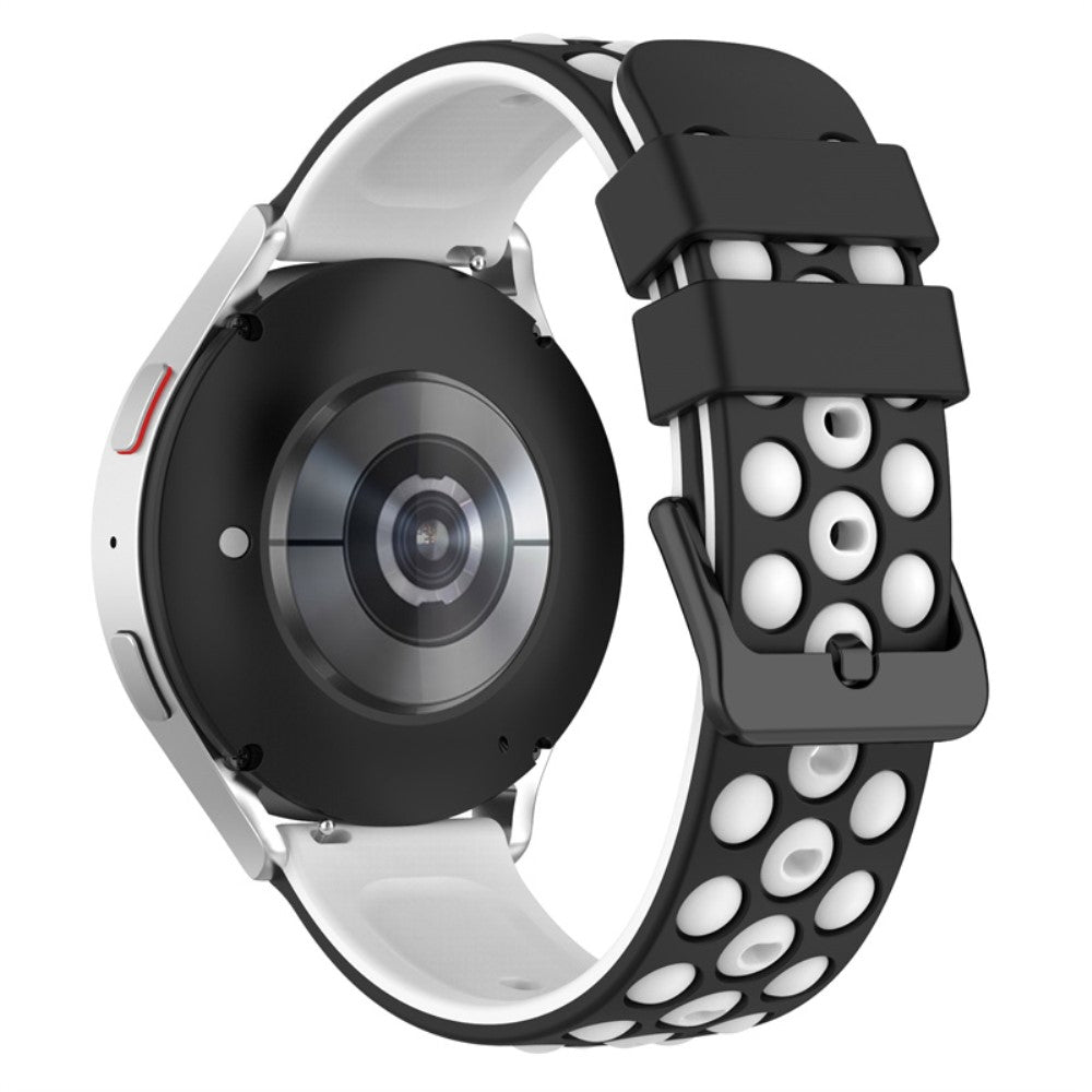 22mm Universal silicone watch strap - Black / White#serie_3