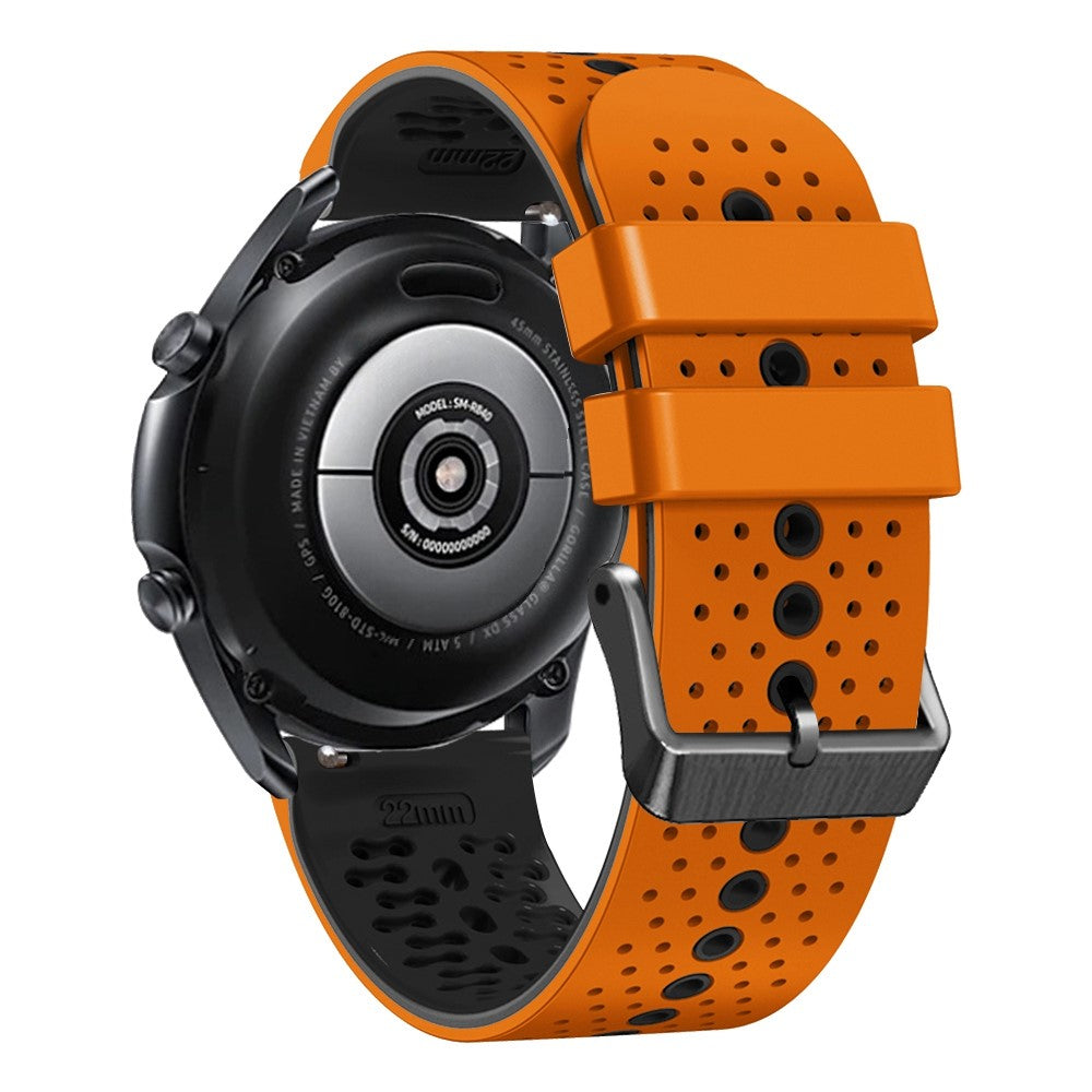 22mm Universal dual color watch strap - Orange / Black#serie_3