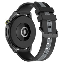 22mm Universal dual-color silicone watch strap - Black / Grey#serie_2