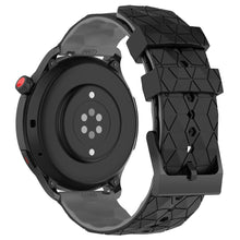 22mm Universal dual color football pattern style strap - Black / Grey#serie_2