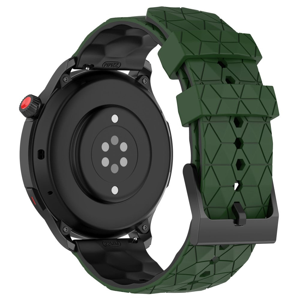 22mm Universal dual color football pattern style strap - Army Green / Black#serie_8
