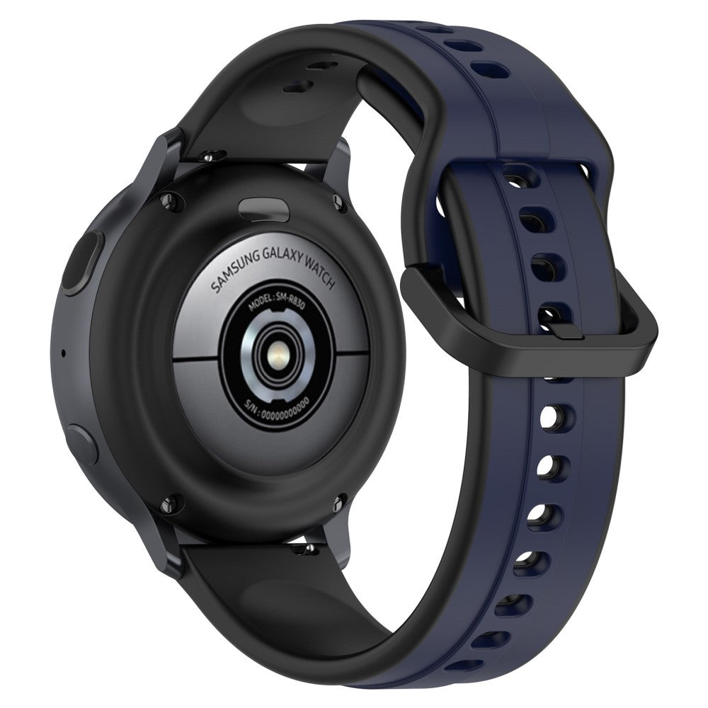 22mm Universal dual color silicone strap - Midnight Blue / Black#serie_7