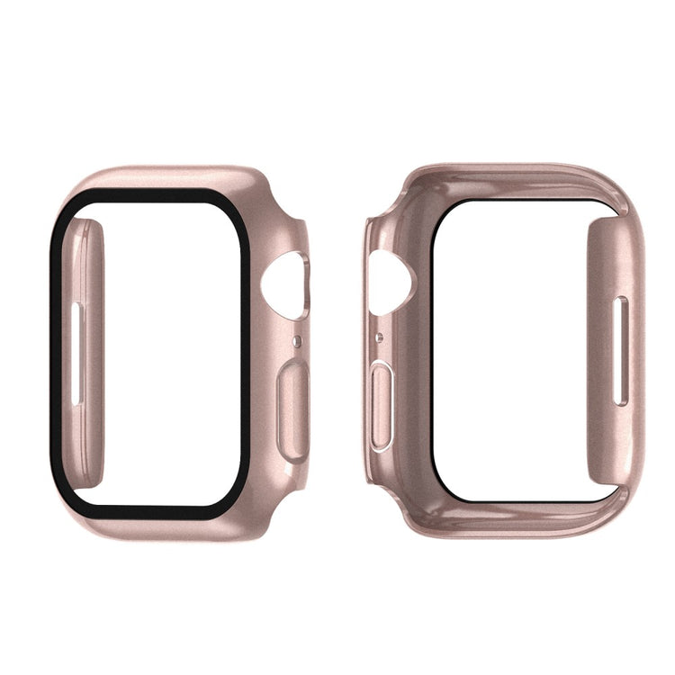 Mega Fint Apple Watch Series 7 41mm Cover med Skærmbeskytter i Plastik og Hærdet Glas - Pink#serie_10