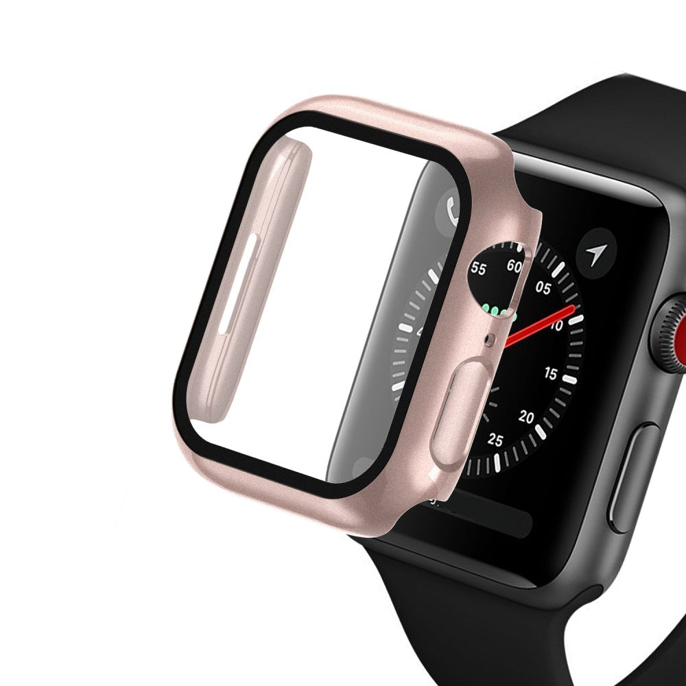 Mega Fint Apple Watch Series 7 41mm Cover med Skærmbeskytter i Plastik og Hærdet Glas - Pink#serie_10