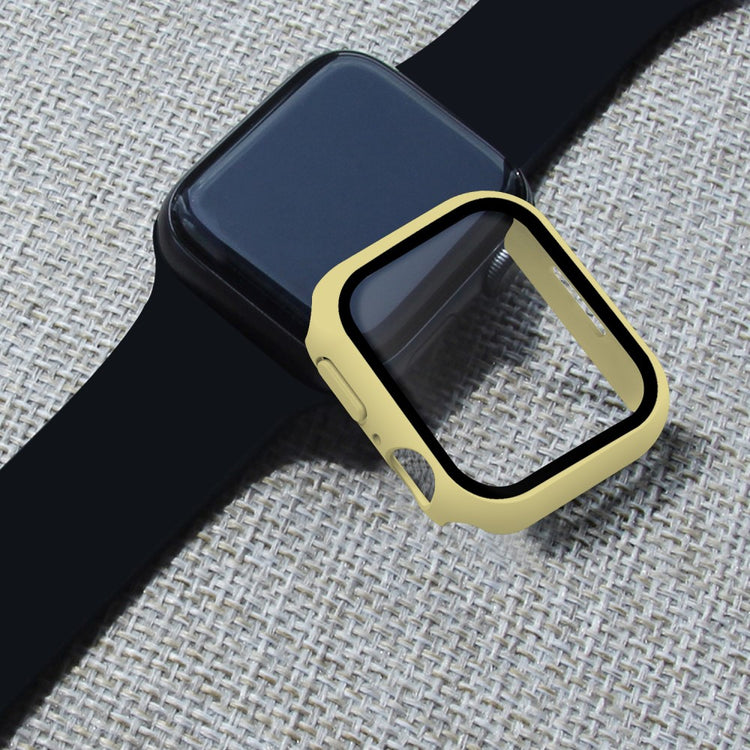 Mega Fint Apple Watch Series 7 41mm Cover med Skærmbeskytter i Plastik og Hærdet Glas - Gul#serie_11