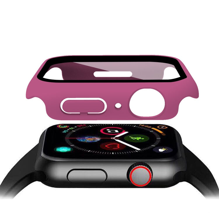 Mega Fint Apple Watch Series 7 41mm Cover med Skærmbeskytter i Plastik og Hærdet Glas - Pink#serie_13