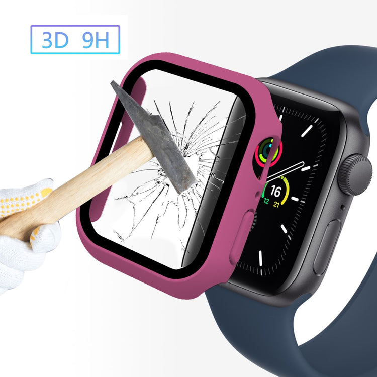 Mega Fint Apple Watch Series 7 41mm Cover med Skærmbeskytter i Plastik og Hærdet Glas - Pink#serie_13