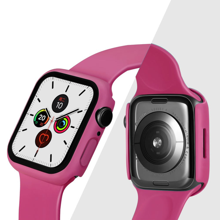 Mega Fint Apple Watch Series 7 41mm Cover med Skærmbeskytter i Plastik og Hærdet Glas - Pink#serie_13