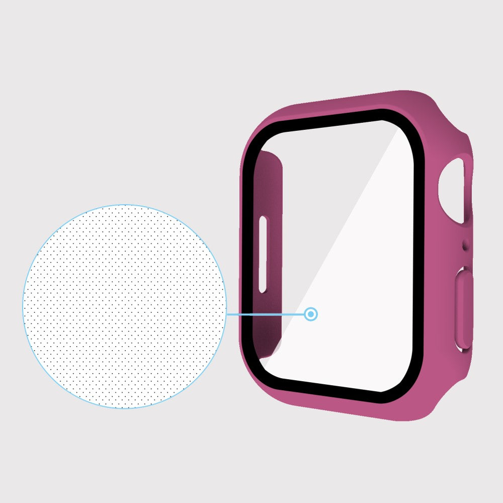 Mega Fint Apple Watch Series 7 41mm Cover med Skærmbeskytter i Plastik og Hærdet Glas - Pink#serie_13