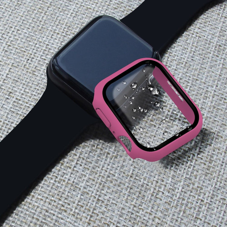 Mega Fint Apple Watch Series 7 41mm Cover med Skærmbeskytter i Plastik og Hærdet Glas - Pink#serie_13