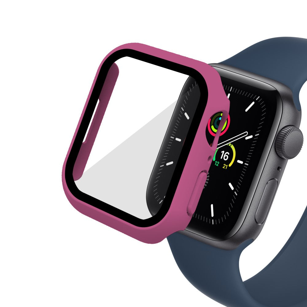 Mega Fint Apple Watch Series 7 41mm Cover med Skærmbeskytter i Plastik og Hærdet Glas - Pink#serie_13