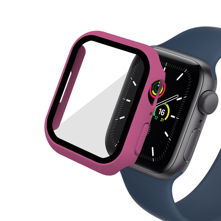 Mega Fint Apple Watch Series 7 41mm Cover med Skærmbeskytter i Plastik og Hærdet Glas - Pink#serie_13