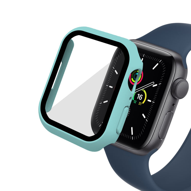 Mega Fint Apple Watch Series 7 41mm Cover med Skærmbeskytter i Plastik og Hærdet Glas - Blå#serie_14