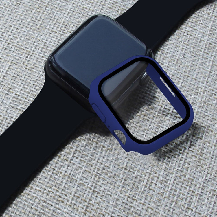 Mega Fint Apple Watch Series 7 41mm Cover med Skærmbeskytter i Plastik og Hærdet Glas - Blå#serie_16