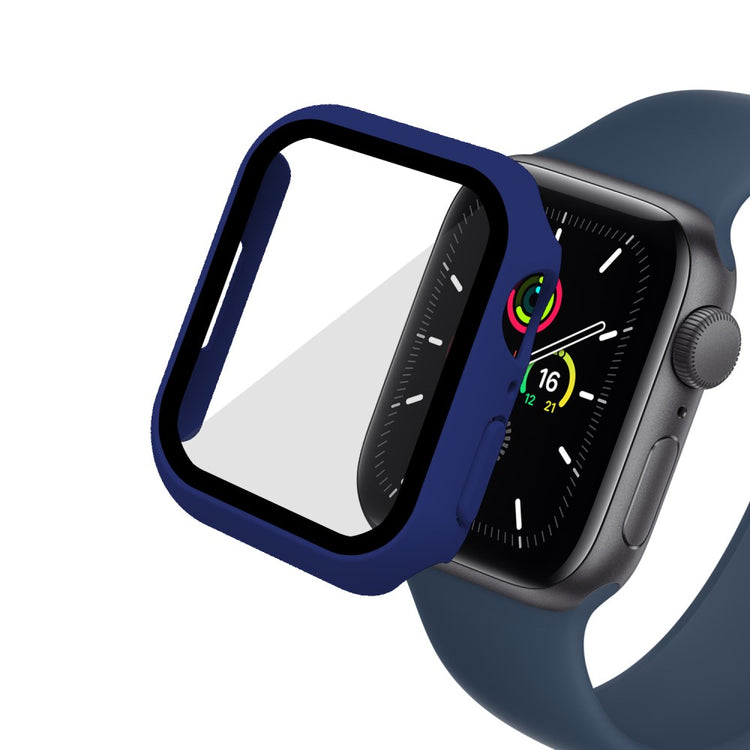 Mega Fint Apple Watch Series 7 41mm Cover med Skærmbeskytter i Plastik og Hærdet Glas - Blå#serie_16