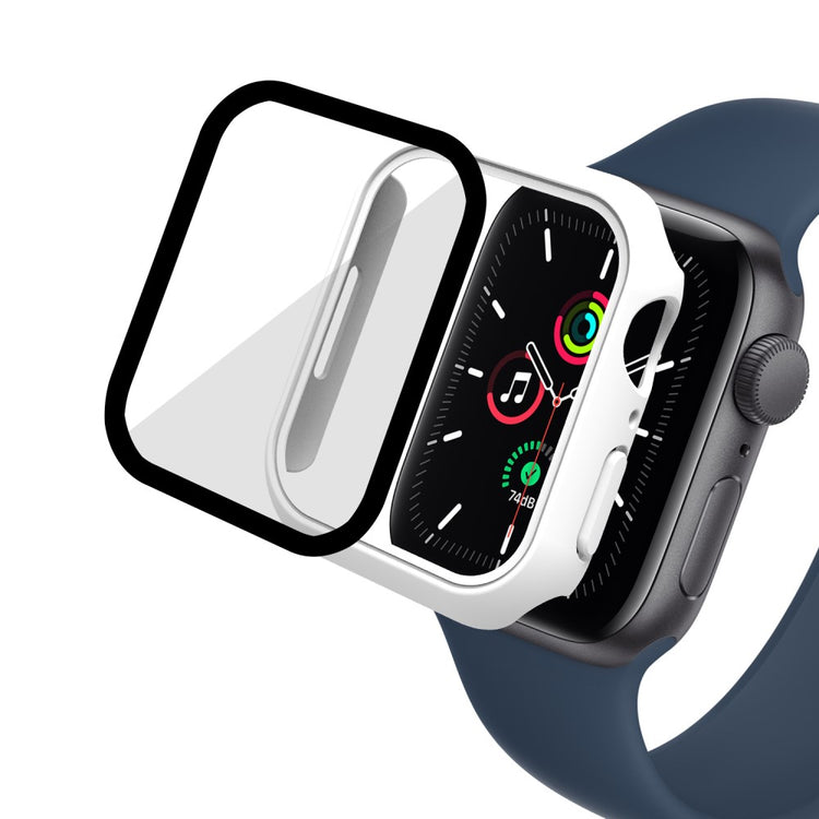 Mega Fint Apple Watch Series 7 41mm Cover med Skærmbeskytter i Plastik og Hærdet Glas - Hvid#serie_2