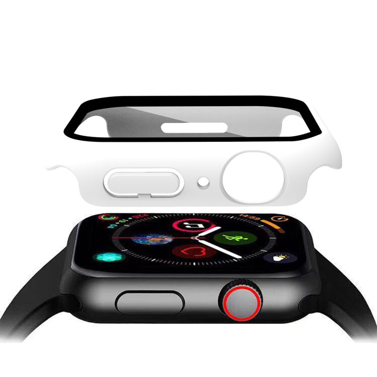 Mega Fint Apple Watch Series 7 41mm Cover med Skærmbeskytter i Plastik og Hærdet Glas - Hvid#serie_2