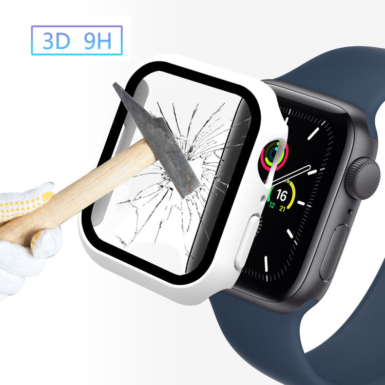 Mega Fint Apple Watch Series 7 41mm Cover med Skærmbeskytter i Plastik og Hærdet Glas - Hvid#serie_2