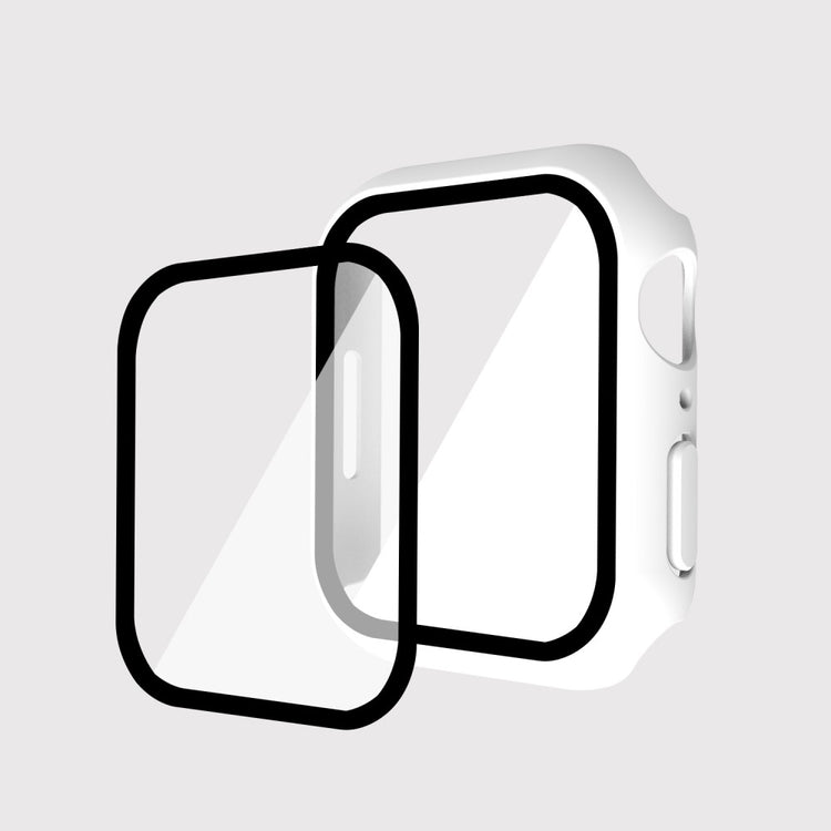 Mega Fint Apple Watch Series 7 41mm Cover med Skærmbeskytter i Plastik og Hærdet Glas - Hvid#serie_2