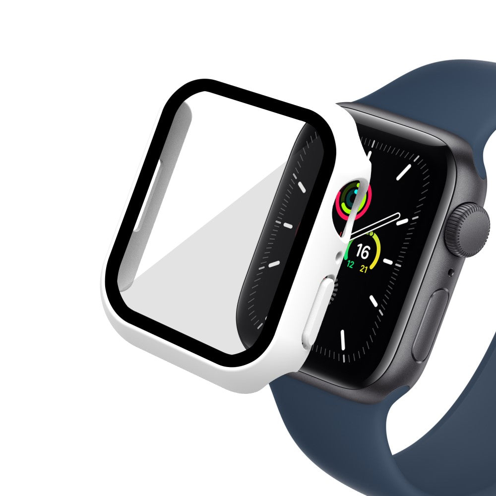 Mega Fint Apple Watch Series 7 41mm Cover med Skærmbeskytter i Plastik og Hærdet Glas - Hvid#serie_2